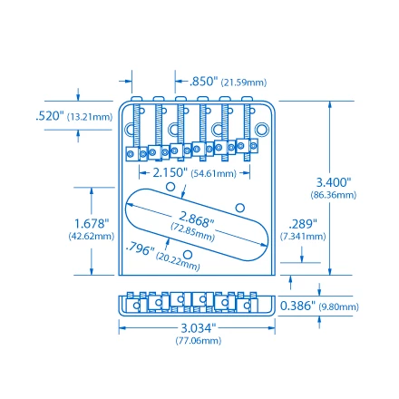 Traditional 6-Saddle Bridge For Telecaster - StewMac 2 Traditional 6-Saddle Bridge For Telecaster - StewMac - Image 2