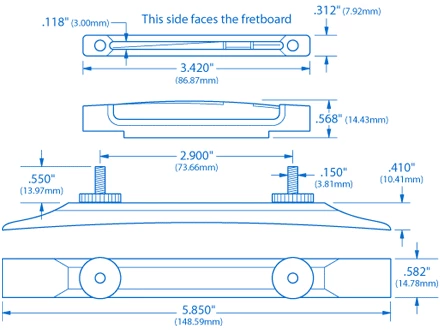 Archtop Bridge With Bone Saddle - StewMac 2 Archtop Bridge With Bone Saddle - StewMac - Image 2