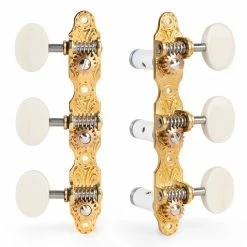 Sloane Classical Guitar Tuners With Ivoroid Knobs And Deco Baseplates - StewMac -Strings + Accessories Shop 100634 set on white 2000