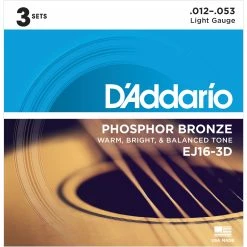 D'Addario Phosphor Bronze Wound Acoustic Guitar Strings, 3-pack - StewMac 7 D'Addario Phosphor Bronze Wound Acoustic Guitar Strings, 3-pack - StewMac -Strings + Accessories Shop 10516 3 1800