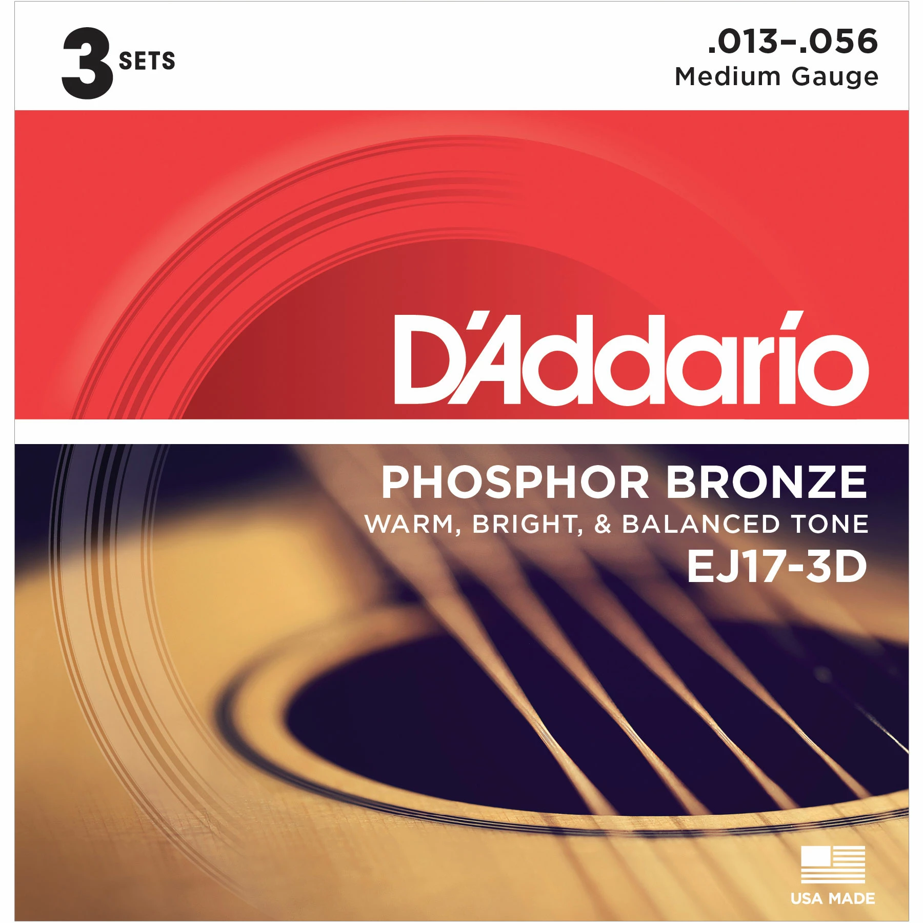 D'Addario Phosphor Bronze Wound Acoustic Guitar Strings, 3-pack - StewMac 4 D'Addario Phosphor Bronze Wound Acoustic Guitar Strings, 3-pack - StewMac - Image 4