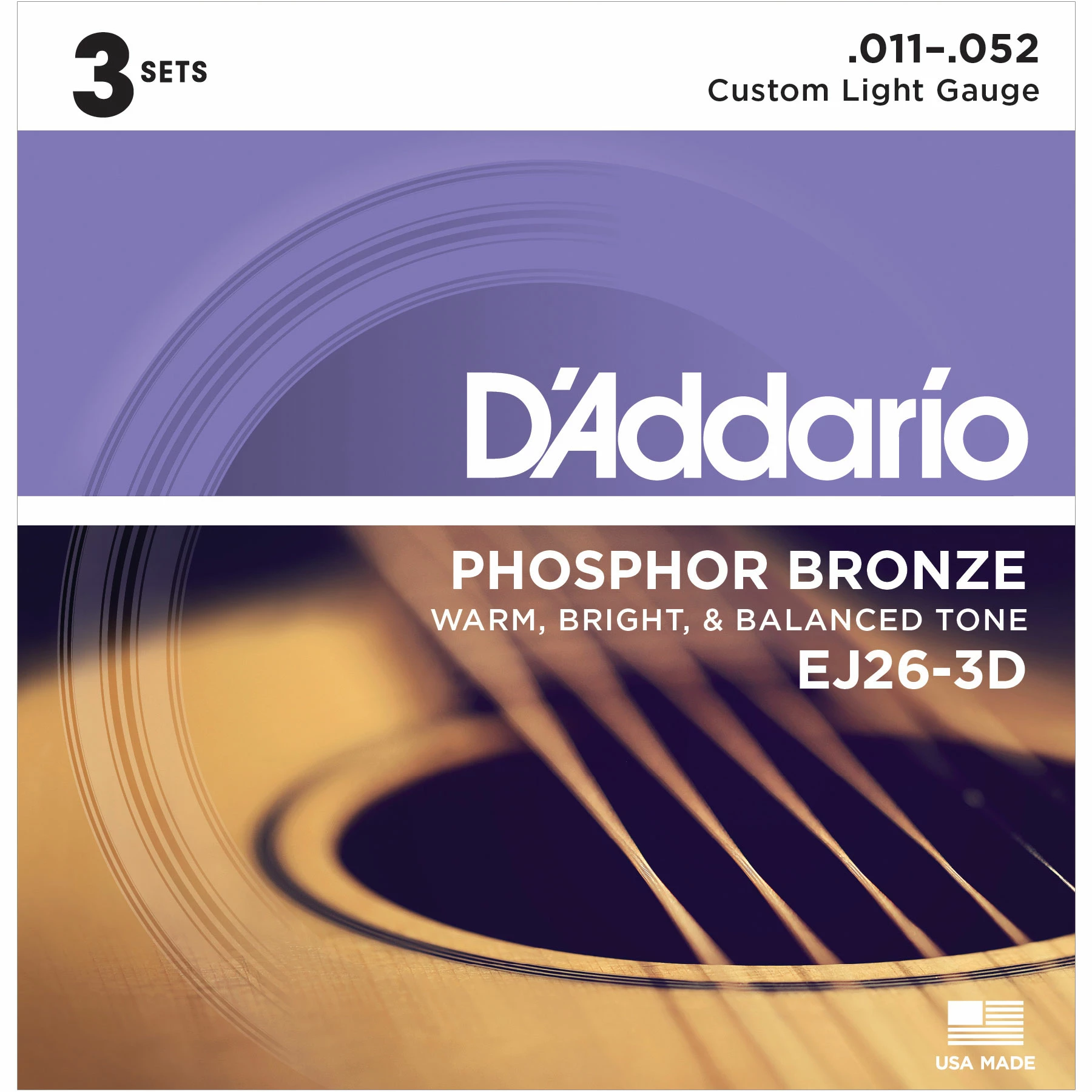 D'Addario Phosphor Bronze Wound Acoustic Guitar Strings, 3-pack - StewMac 5 D'Addario Phosphor Bronze Wound Acoustic Guitar Strings, 3-pack - StewMac - Image 5