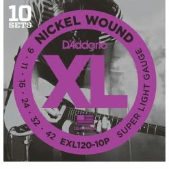 D'Addario XL Nickel Wound Electric Guitar Strings, 10-pack - StewMac -Strings + Accessories Shop 10580 4 3000