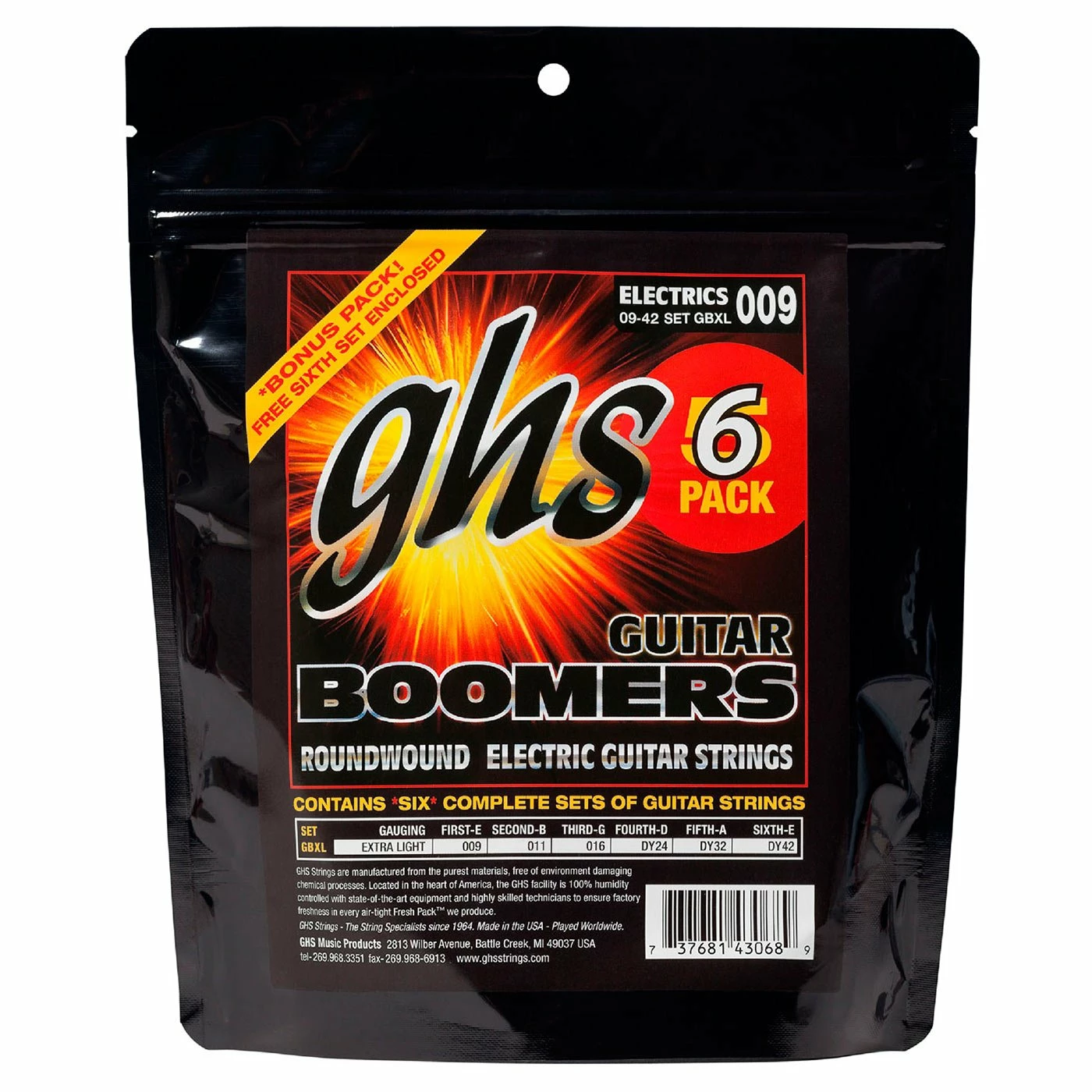 GHS Electric Guitar Boomers, 6-Pack - StewMac 1 GHS Electric Guitar Boomers, 6-Pack - StewMac