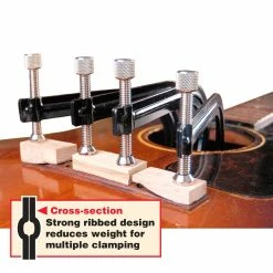 Soundhole Clamps - StewMac -Strings + Accessories Shop 2010 3 on guitar with inset caption