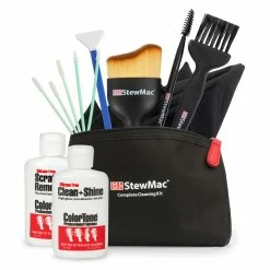 StewMac Guitar Cleaning Tool Set - StewMac -Strings + Accessories Shop 2050 3 set with bag on white w old brush 3000
