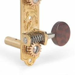 Waverly 3-On-Plate Guitar Tuners With Snakewood Knobs For Slotted Pegheads - StewMac -Strings + Accessories Shop 3504 br detail 1500