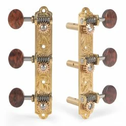 Waverly 3-On-Plate Guitar Tuners With Snakewood Knobs For Slotted Pegheads - StewMac -Strings + Accessories Shop 3504 br set on white 2000