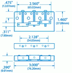 Short Bridge For Tele - StewMac -Strings + Accessories Shop 4588 1spec