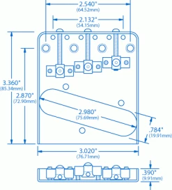 Wilkinson Adjustable Compensated Bridge For Tele - StewMac -Strings + Accessories Shop 5071 1spec