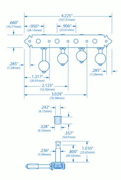 Waverly F-style Mandolin Machines With Amber Knobs - StewMac -Strings + Accessories Shop 6050 1spec