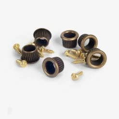 Waverly 3-On-Plate Guitar Tuners With Ebony Knobs For Solid Pegheads - StewMac -Strings + Accessories Shop brass screws and bushings