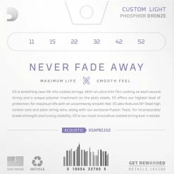 D'Addario XS Phosphor Bronze Acoustic Guitar Strings - StewMac -Strings + Accessories Shop m007575 6 back 570