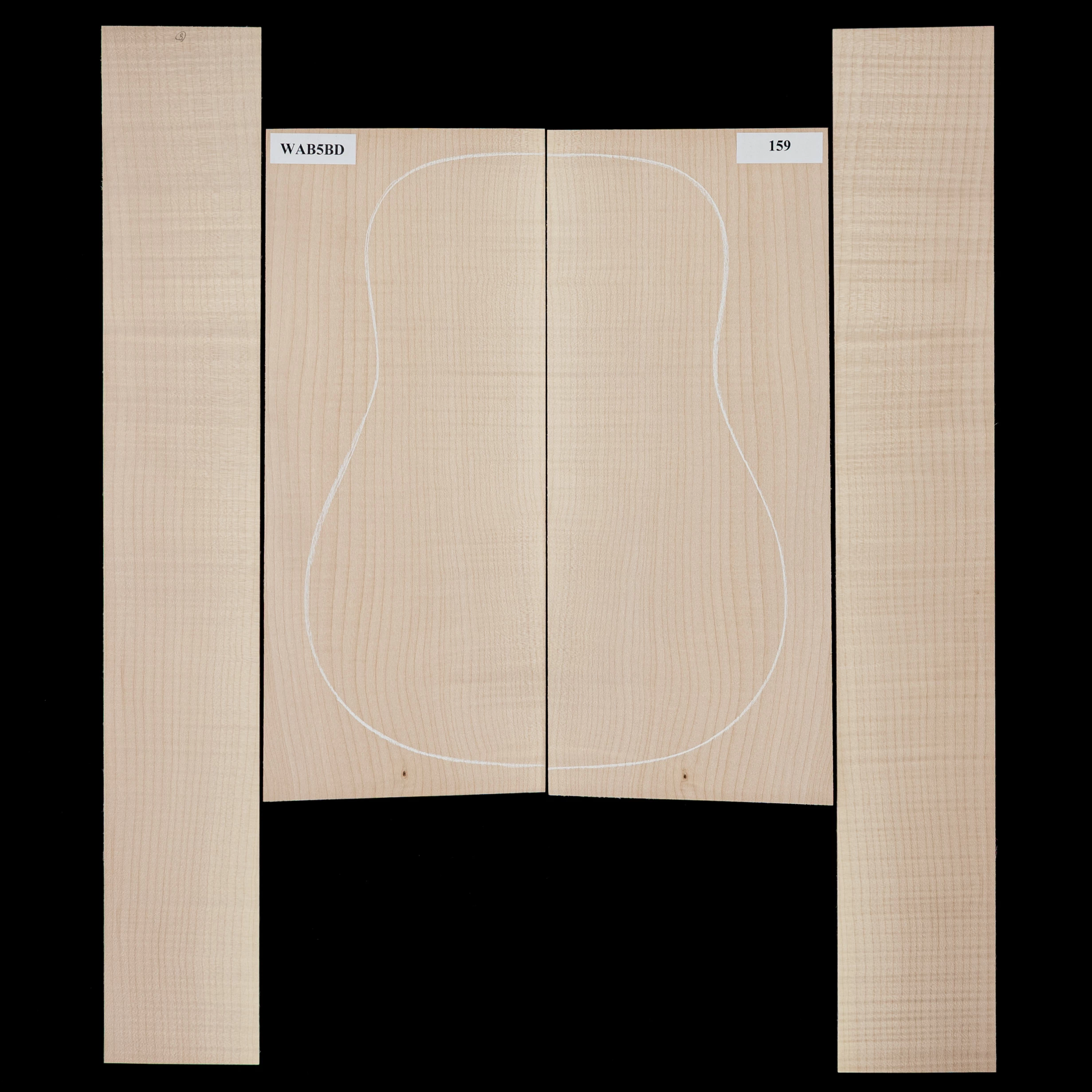 Flame Bigleaf Maple Back + Side Set - 159 - StewMac 1 Flame Bigleaf Maple Back + Side Set - 159 - StewMac