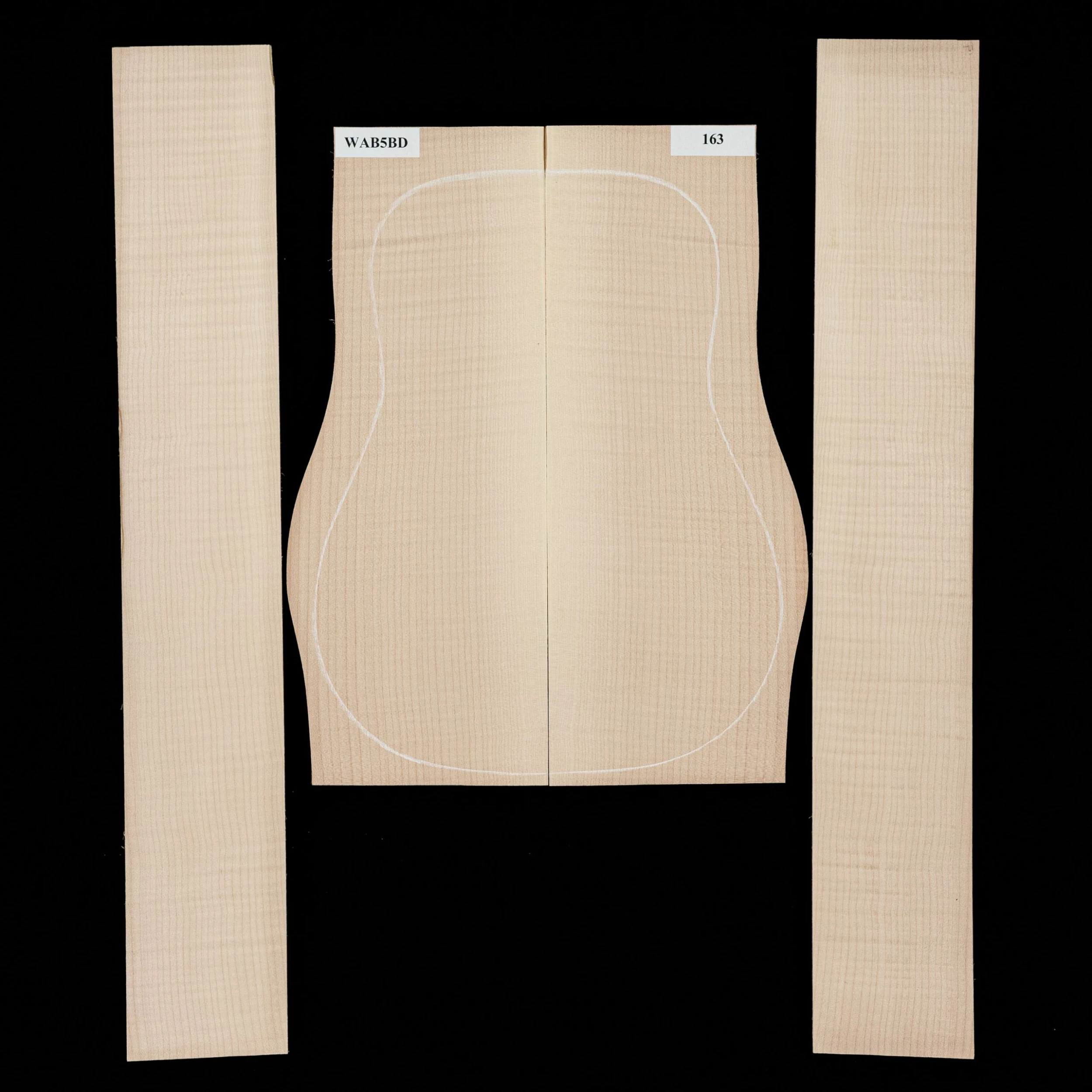 Flame Bigleaf Maple Back + Side Set - 163 - StewMac 1 Flame Bigleaf Maple Back + Side Set - 163 - StewMac