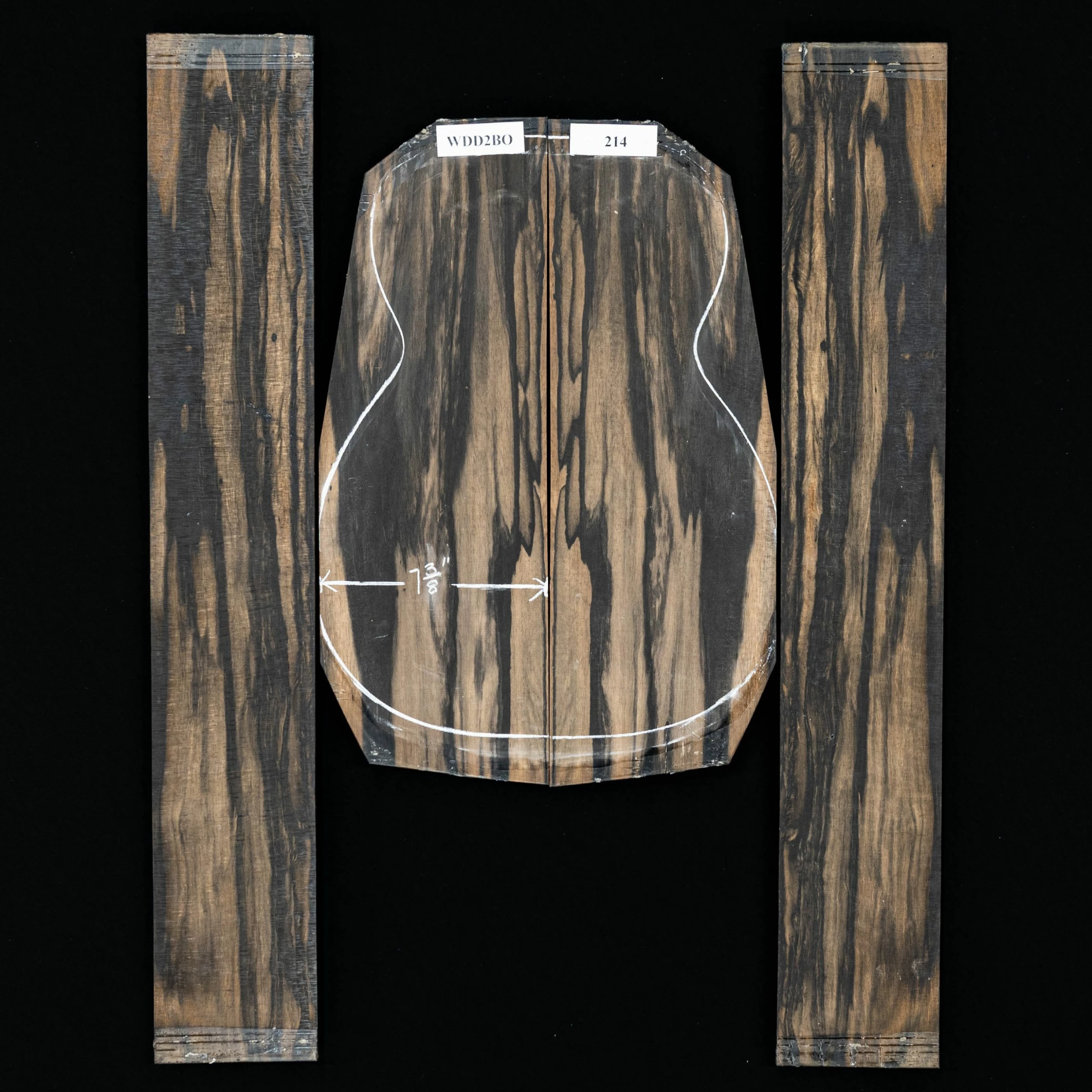 Crelicam Ebony Back + Side Set - 214 - StewMac 1 Crelicam Ebony Back + Side Set - 214 - StewMac