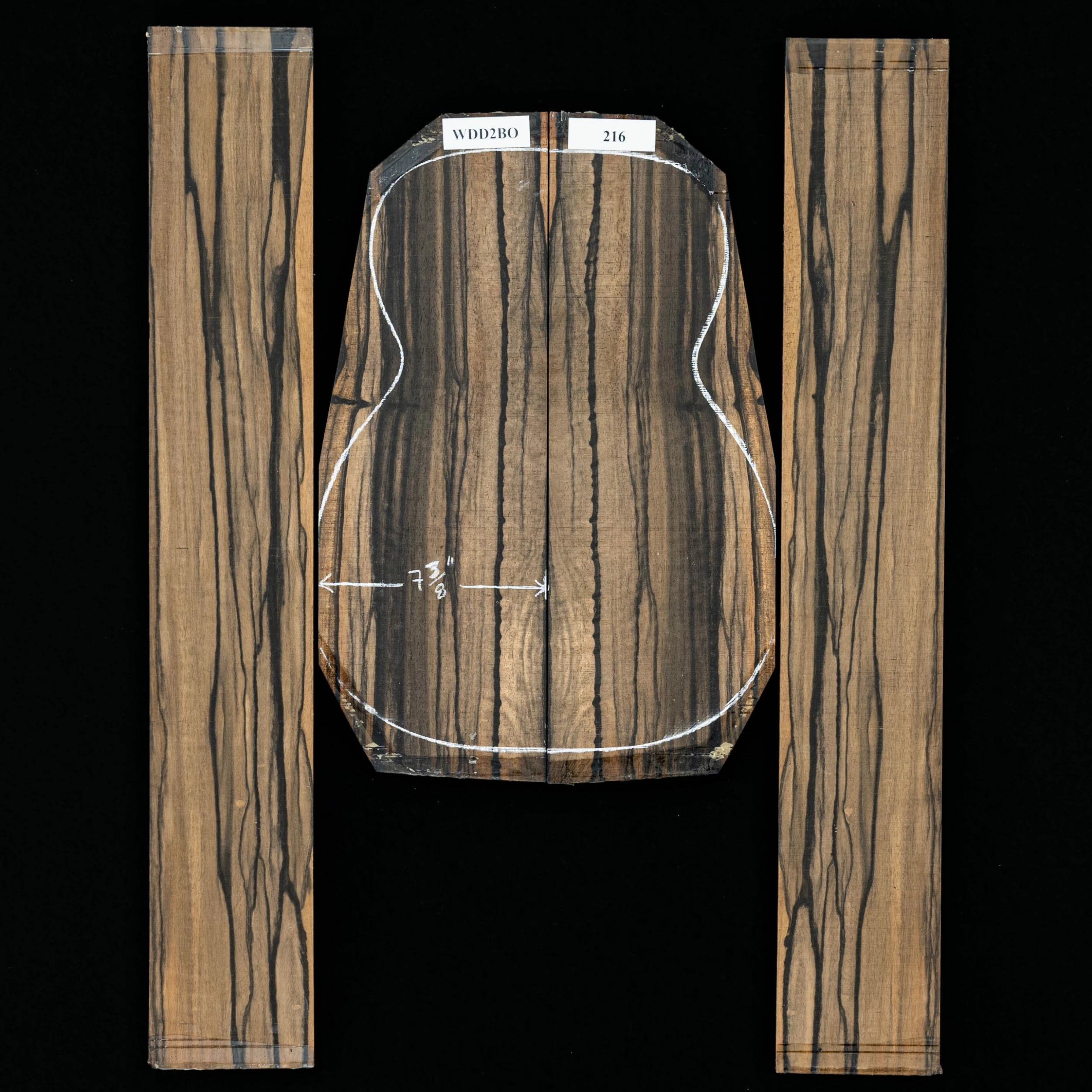 Crelicam Ebony Back + Side Set - 216 - StewMac 1 Crelicam Ebony Back + Side Set - 216 - StewMac