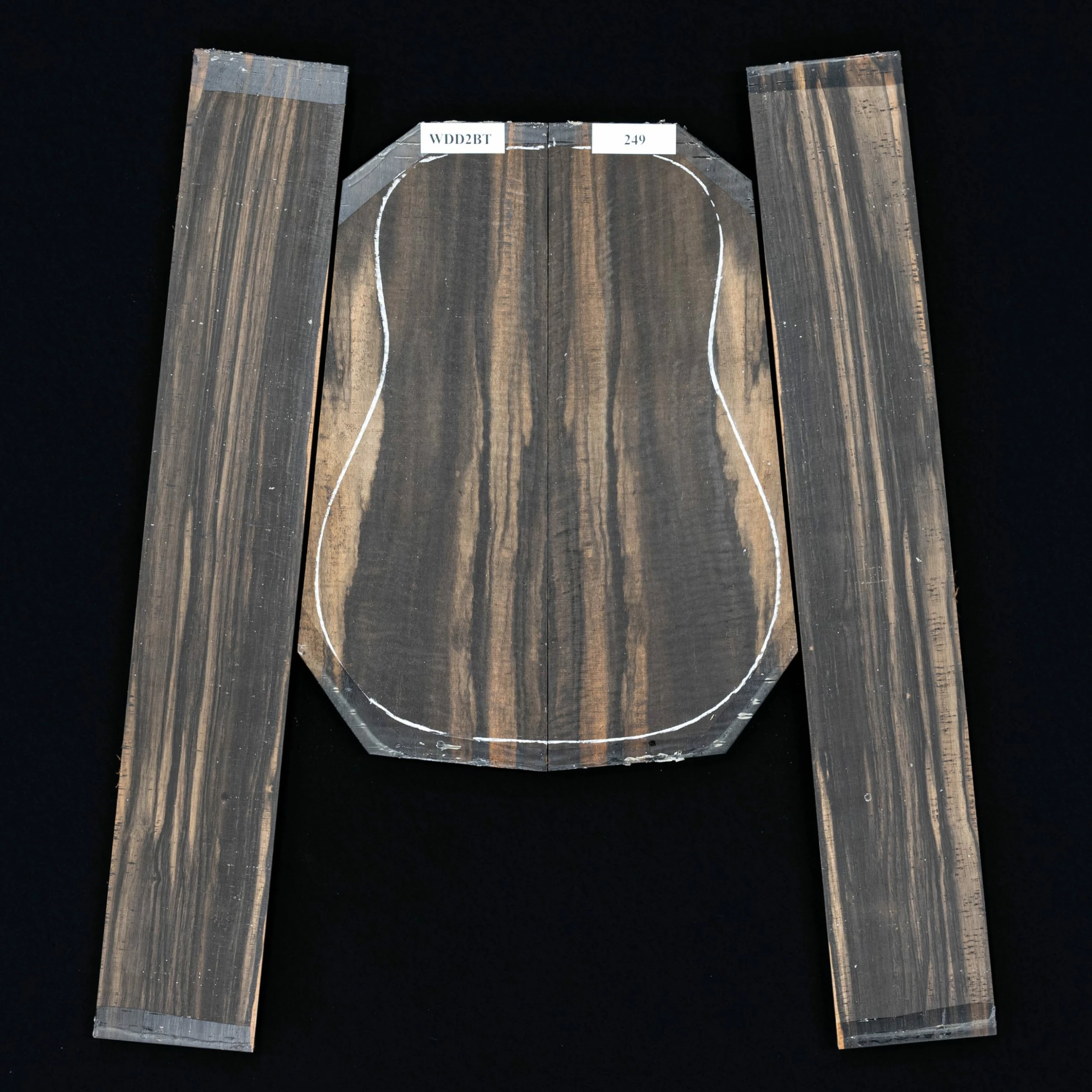 Crelicam Ebony Back + Side Set - 249 - StewMac 1 Crelicam Ebony Back + Side Set - 249 - StewMac