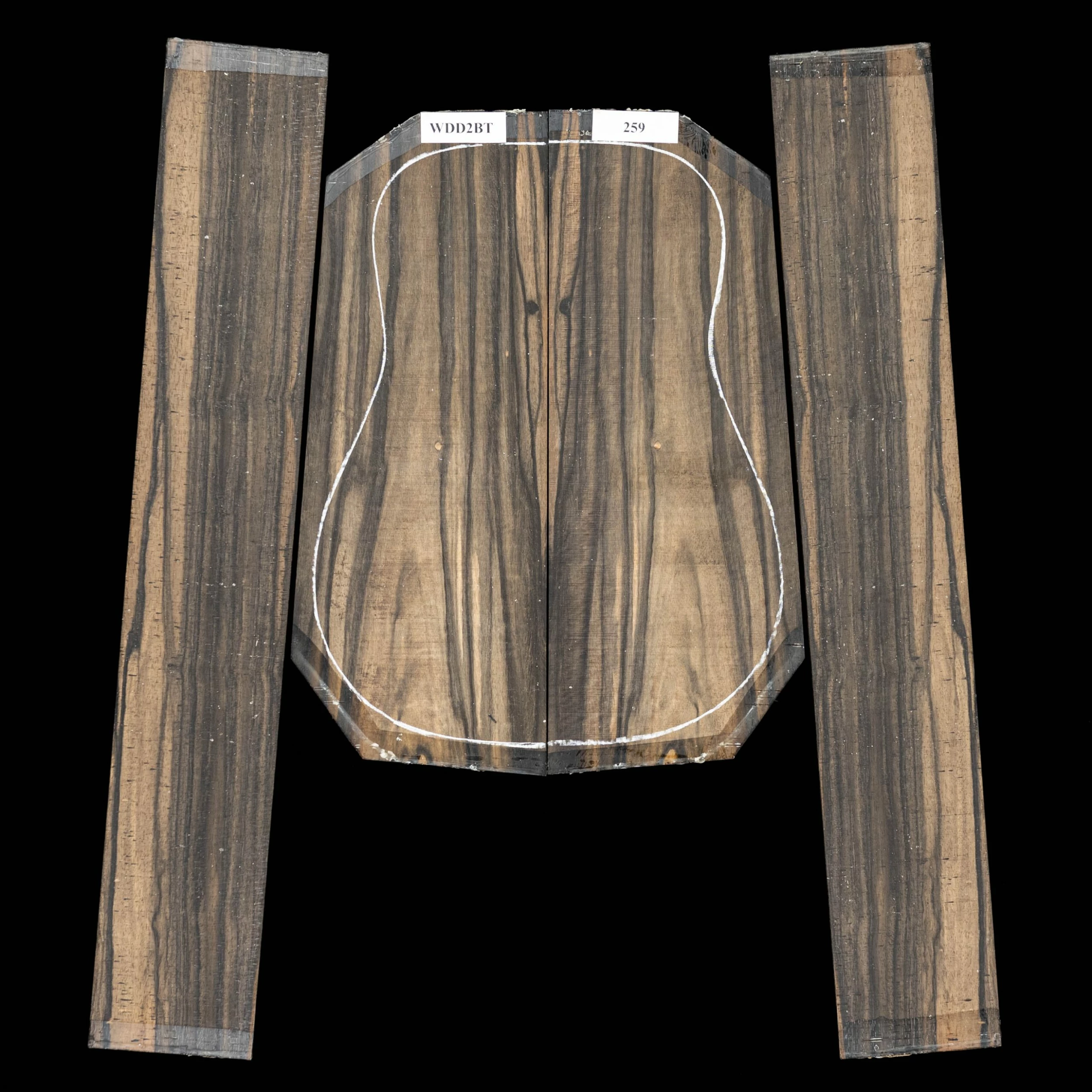 Crelicam Ebony Back + Side Set - 259 - StewMac 1 Crelicam Ebony Back + Side Set - 259 - StewMac