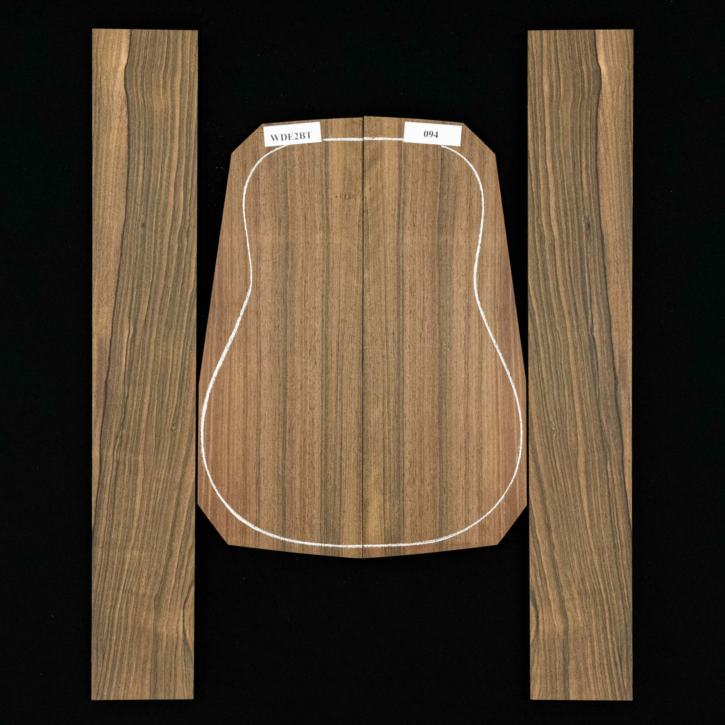 Malaysian Blackwood Back + Side Set - 094 - StewMac 1 Malaysian Blackwood Back + Side Set - 094 - StewMac