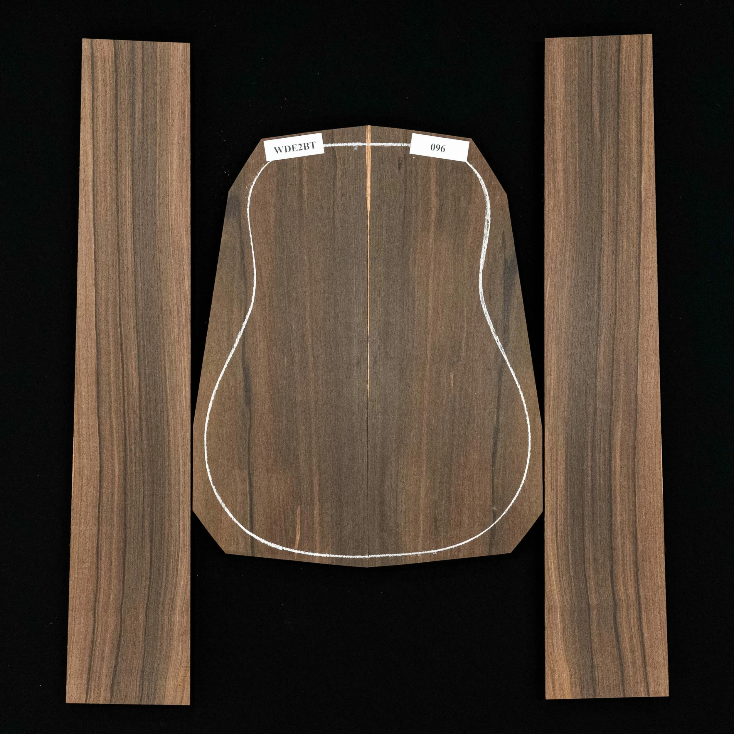 Malaysian Blackwood Back + Side Set - 096 - StewMac 1 Malaysian Blackwood Back + Side Set - 096 - StewMac