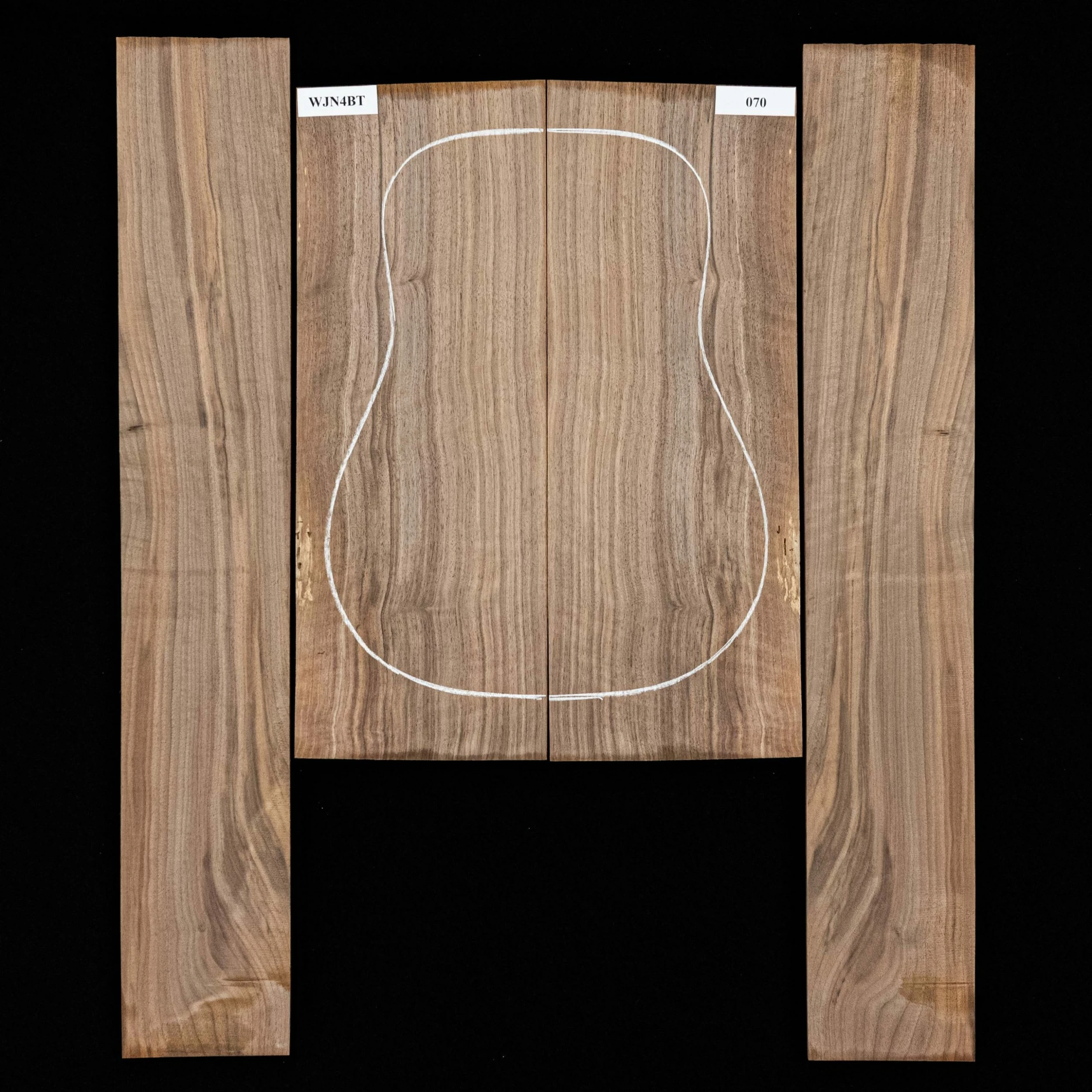 Flame Black Walnut Back + Side Set - 070 - StewMac 1 Flame Black Walnut Back + Side Set - 070 - StewMac