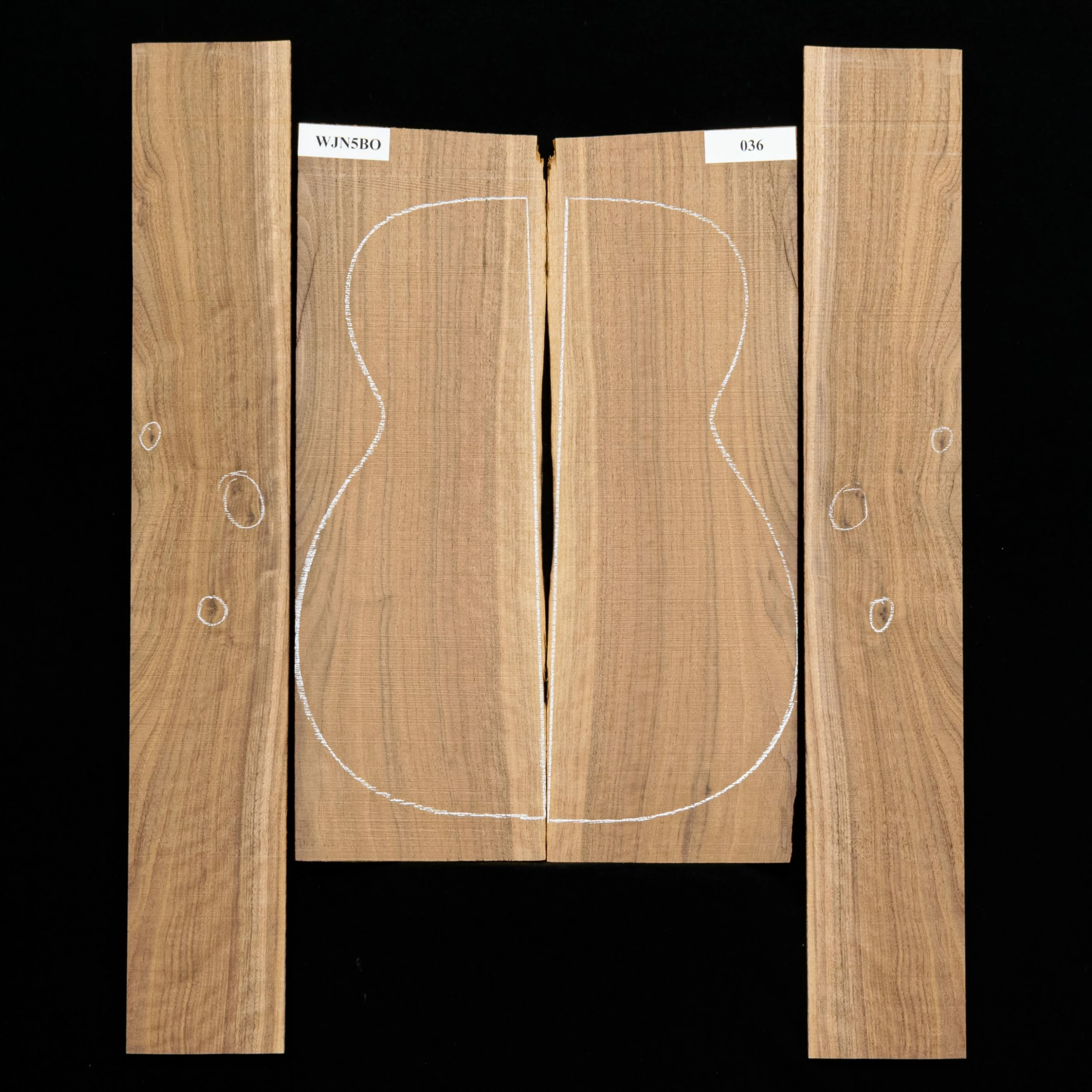 Flame Black Walnut Back + Side Set, Unsanded - 036 - StewMac 1 Flame Black Walnut Back + Side Set, Unsanded - 036 - StewMac