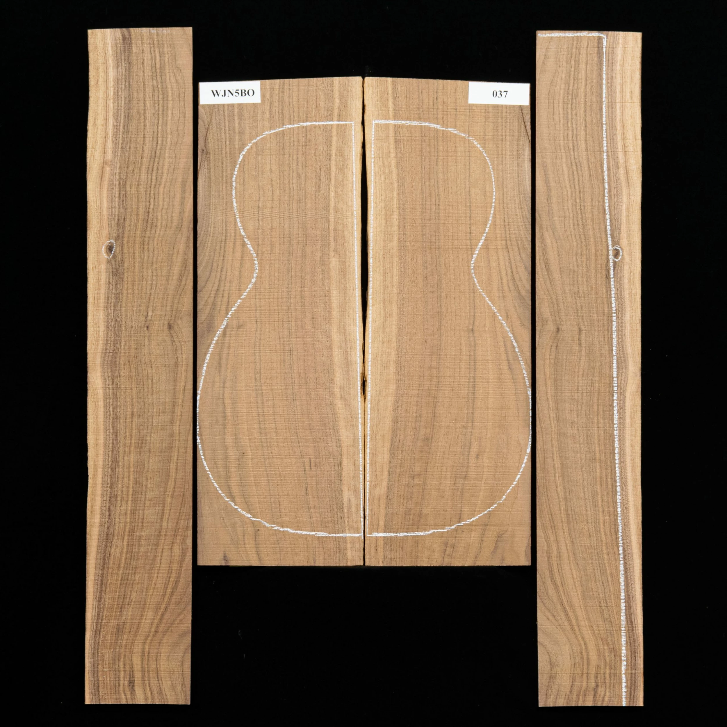 Flame Black Walnut Back + Side Set, Unsanded - 037 - StewMac 1 Flame Black Walnut Back + Side Set, Unsanded - 037 - StewMac
