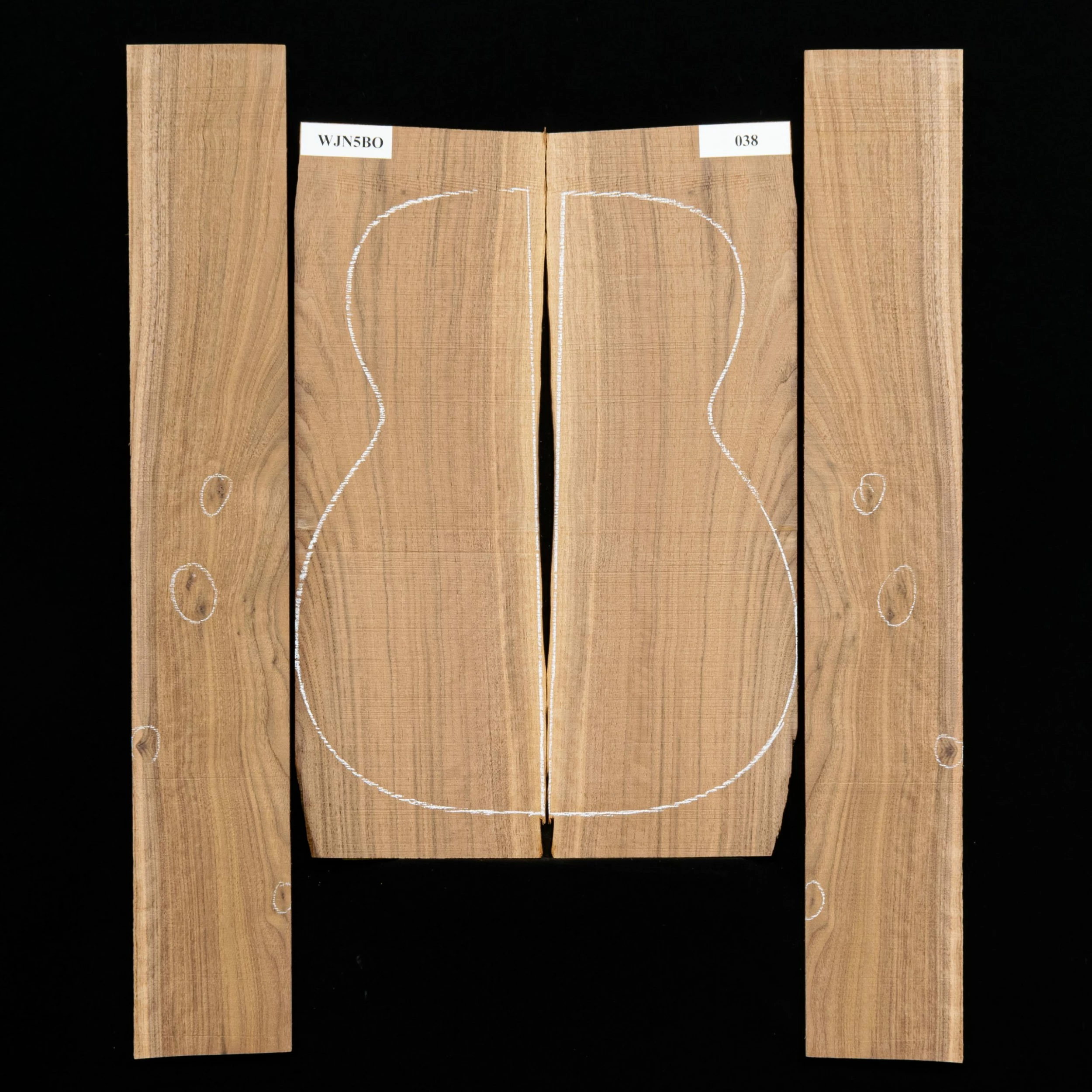 Flame Black Walnut Back + Side Set, Unsanded - 038 - StewMac 1 Flame Black Walnut Back + Side Set, Unsanded - 038 - StewMac