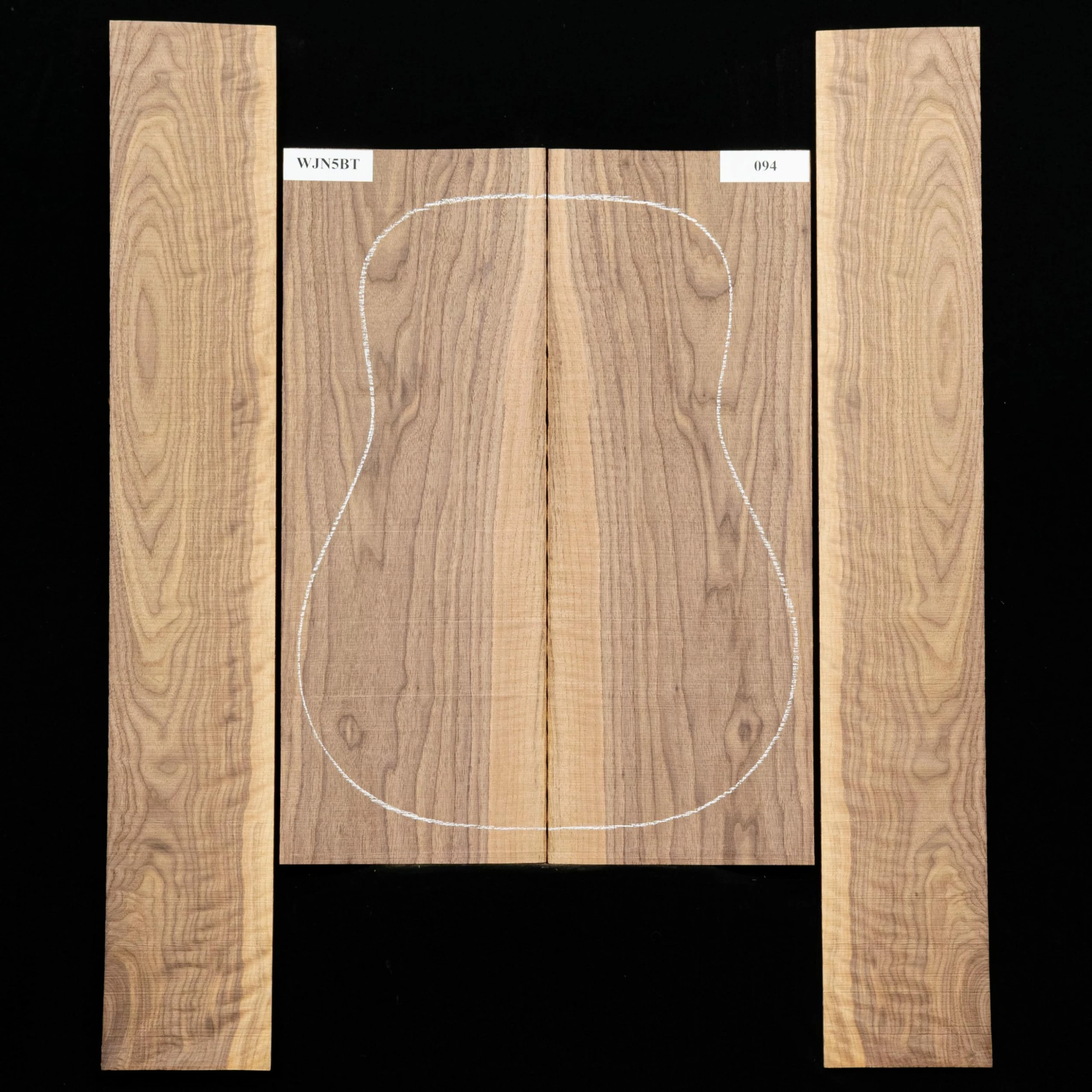 Flame Black Walnut Back + Side Set, Unsanded - 094 - StewMac 1 Flame Black Walnut Back + Side Set, Unsanded - 094 - StewMac